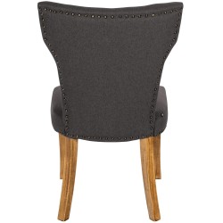 Silla de comedor Zadar, tela gris oscuro antiguo claro