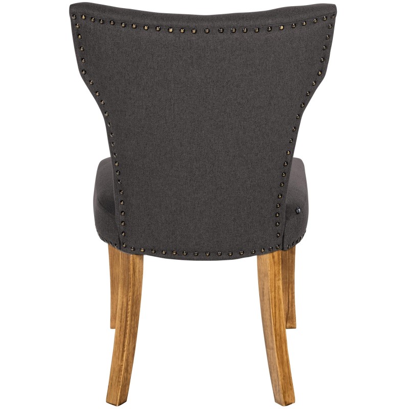 Silla de comedor Zadar, tela gris oscuro antiguo claro