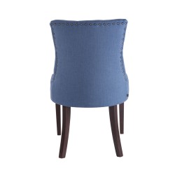 Juego de 2 sillas de comedor Aberdeen, tapizadas en tela azul antigua.