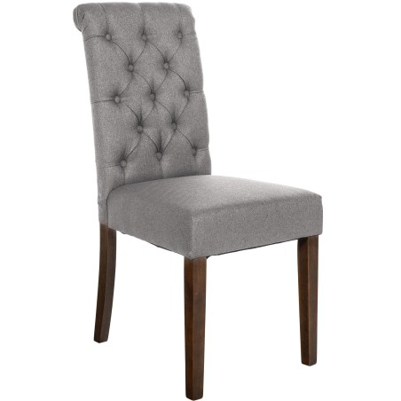 Silla de comedor Lisburn, tela gris