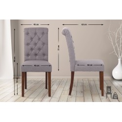 Silla de comedor Lisburn, tela gris
