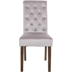 Silla de comedor Lisburn en terciopelo gris