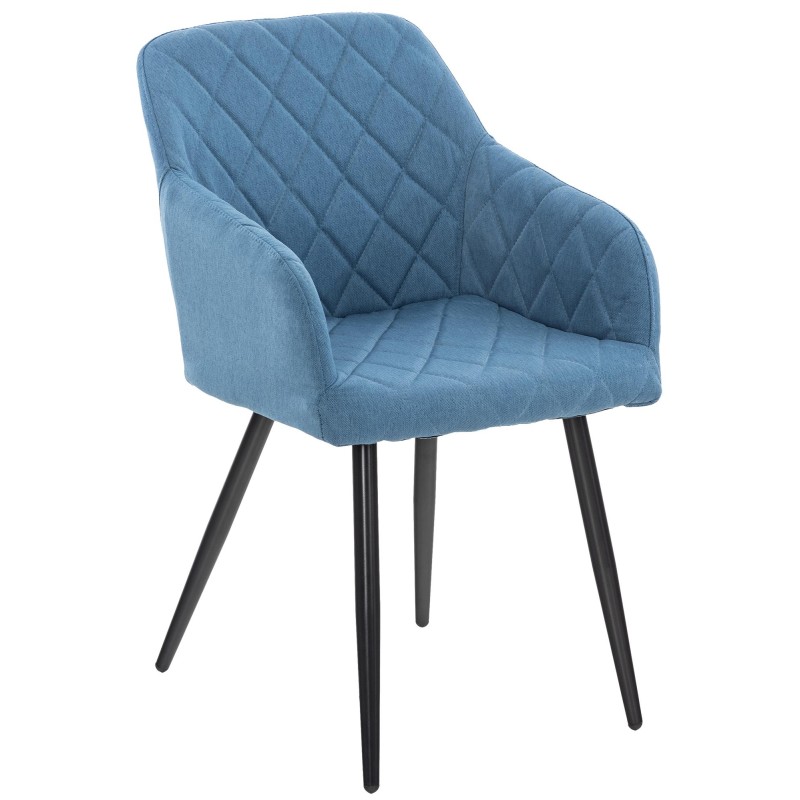 Silla de comedor Shila, tela azul