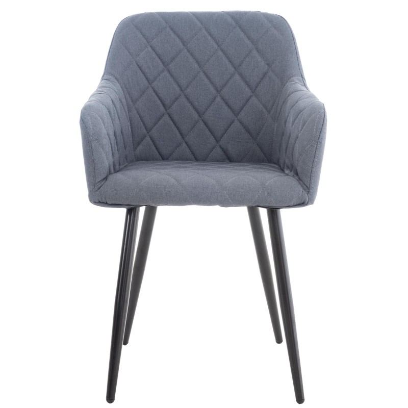 Silla de comedor Shila, tela gris oscuro