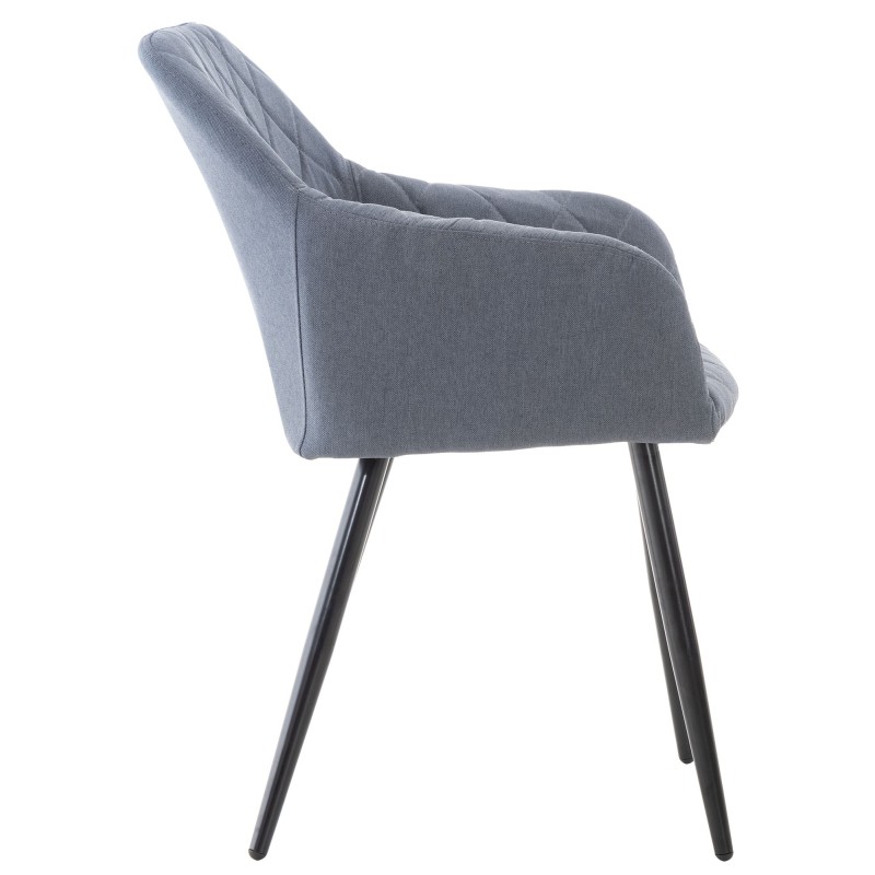 Silla de comedor Shila, tela gris oscuro