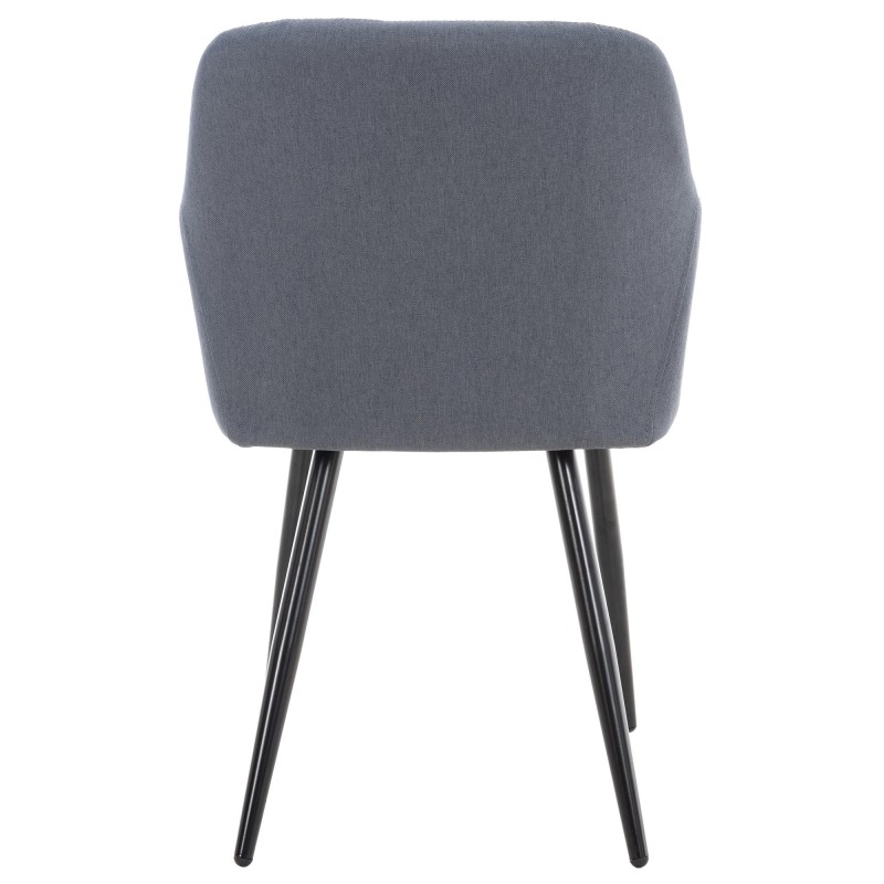 Silla de comedor Shila, tela gris oscuro