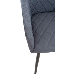 Silla de comedor Shila, tela gris oscuro