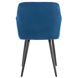 Silla de comedor Shila, terciopelo, azul