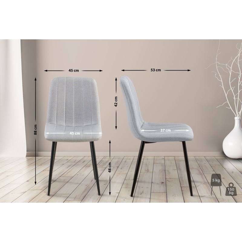 Silla Dijon, tela gris