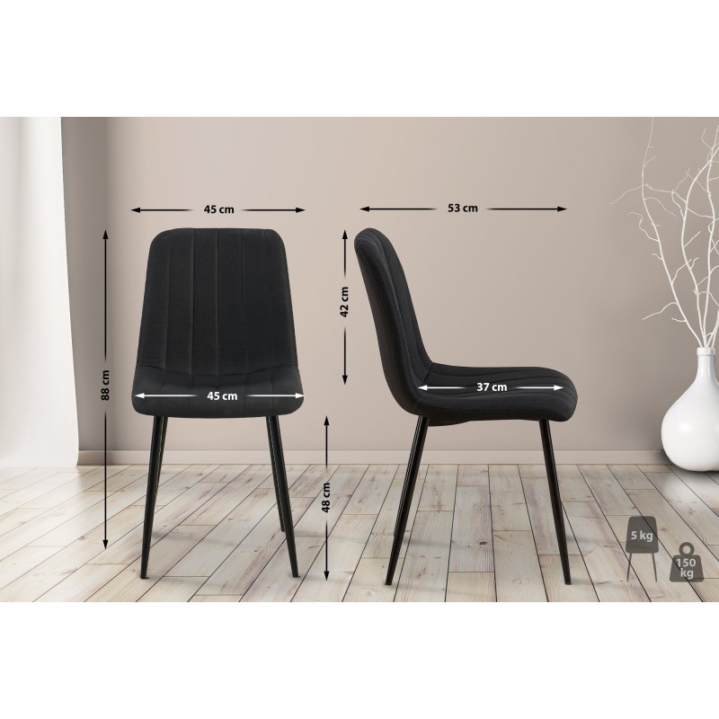 Silla Dijon, tela negra