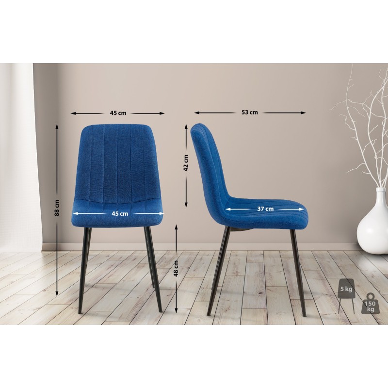 Silla Dijon, tela azul