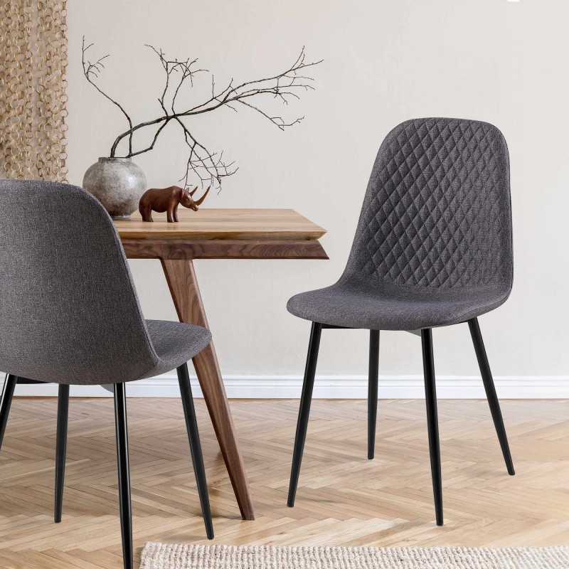 Silla Giverny, tela gris oscuro