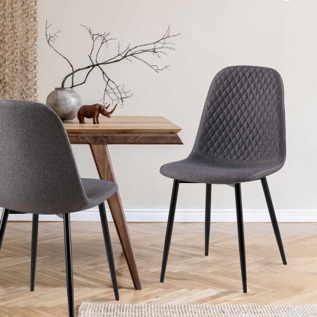 Silla Giverny, tela gris oscuro