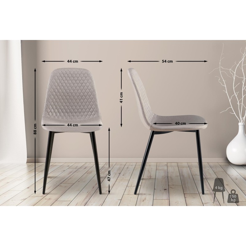 Silla Giverny, tela gris