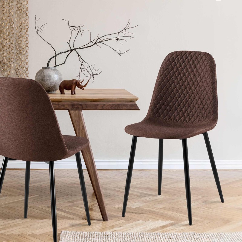 Silla Giverny, tela marrón