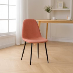Silla de comedor Napier, tela naranja