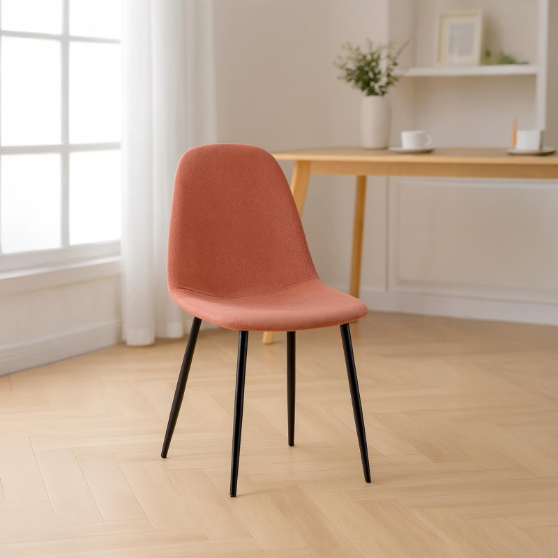 Silla de comedor Napier, tela naranja