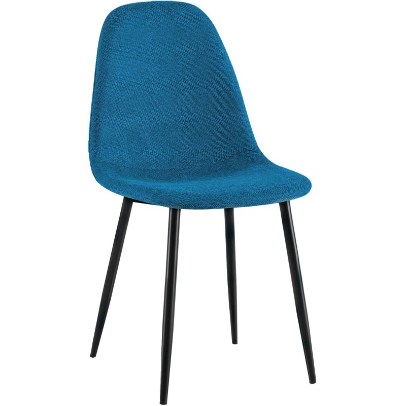 Silla de comedor Napier, tela azul