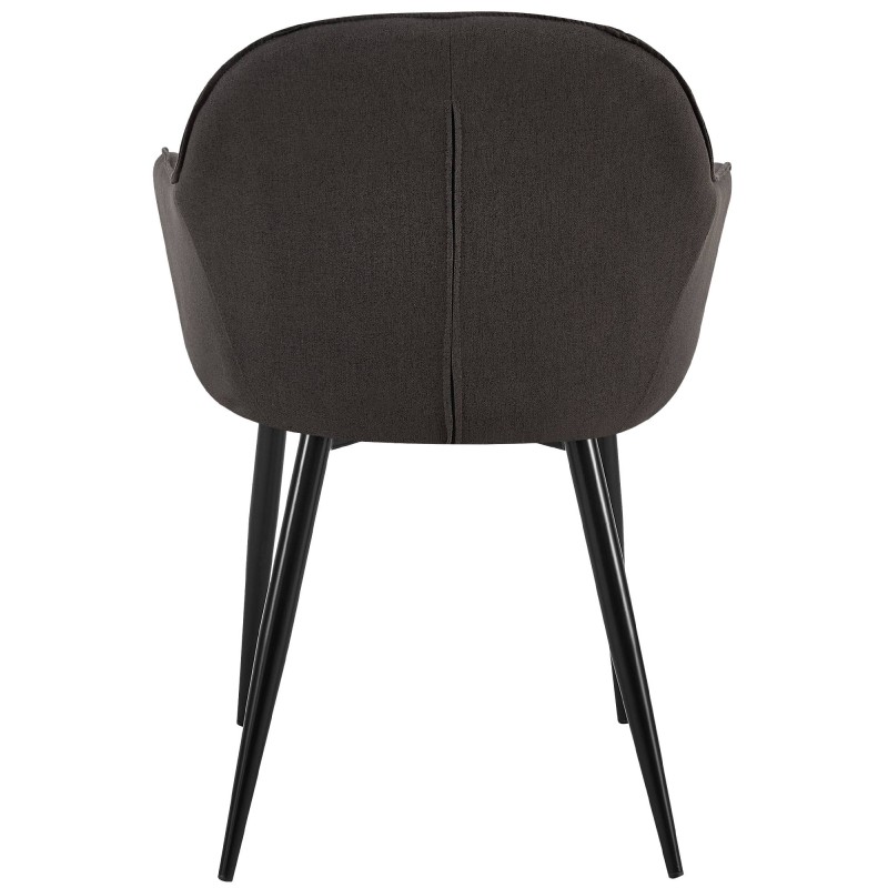 Silla de comedor Boise en tela negra