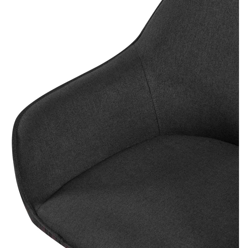 Silla de comedor Boise en tela negra