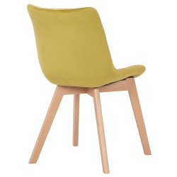 Silla de comedor Passaic en terciopelo amarillo