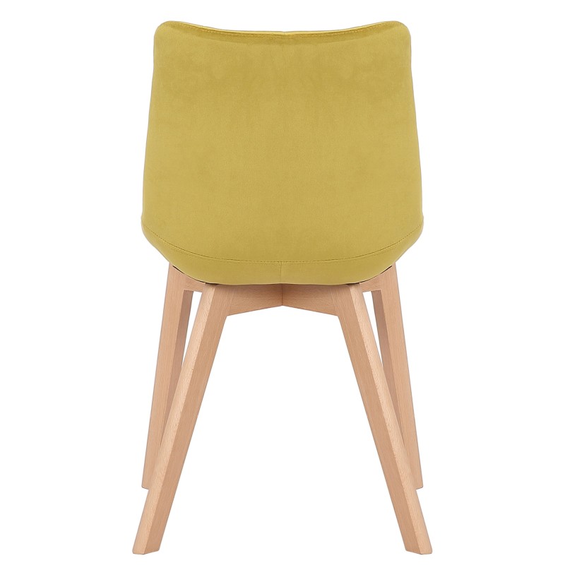 Silla de comedor Passaic en terciopelo amarillo
