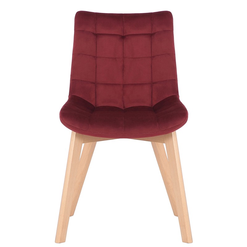 Silla de comedor Passaic en terciopelo rojo