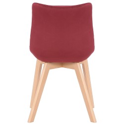 Silla de comedor Passaic en terciopelo rojo