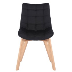 Silla de comedor Passaic en terciopelo negro