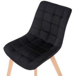 Silla de comedor Passaic en terciopelo negro
