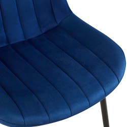 Silla Rahden en terciopelo azul