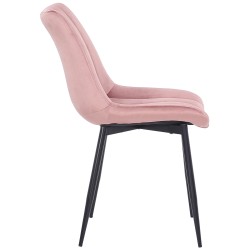 Silla Rahden en terciopelo rosa