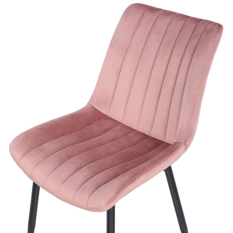 Silla Rahden en terciopelo rosa
