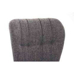 Juego de 4 sillas Elda, tapizadas en tela gris claro natural.