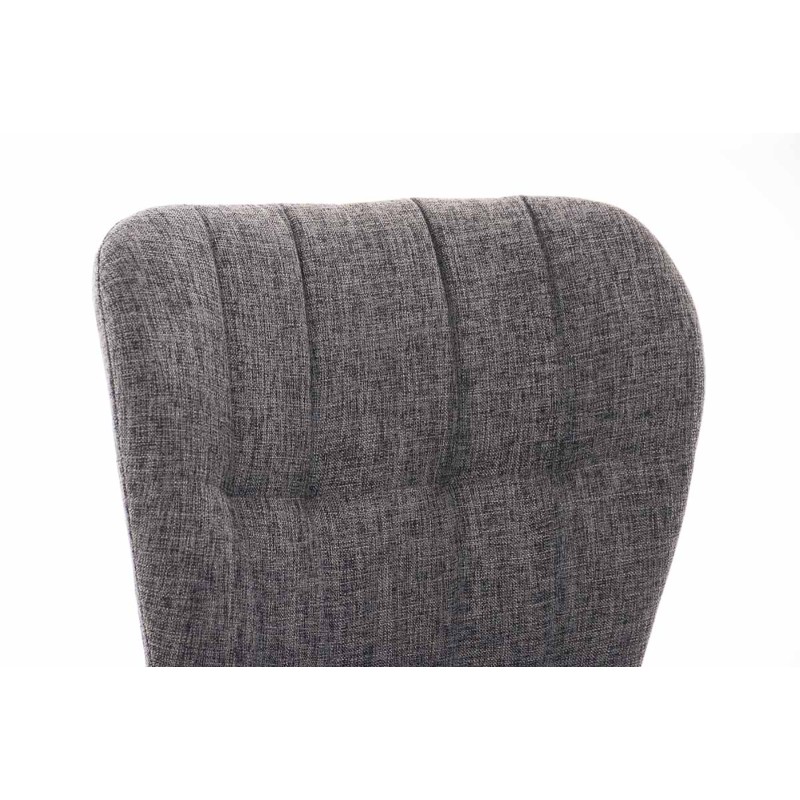 Juego de 4 sillas Elda, tapizadas en tela gris claro natural.