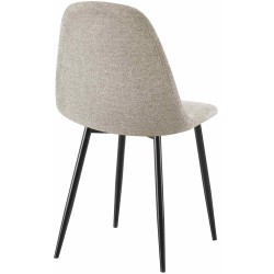 Juego de 4 sillas de comedor Napier en tela color crema