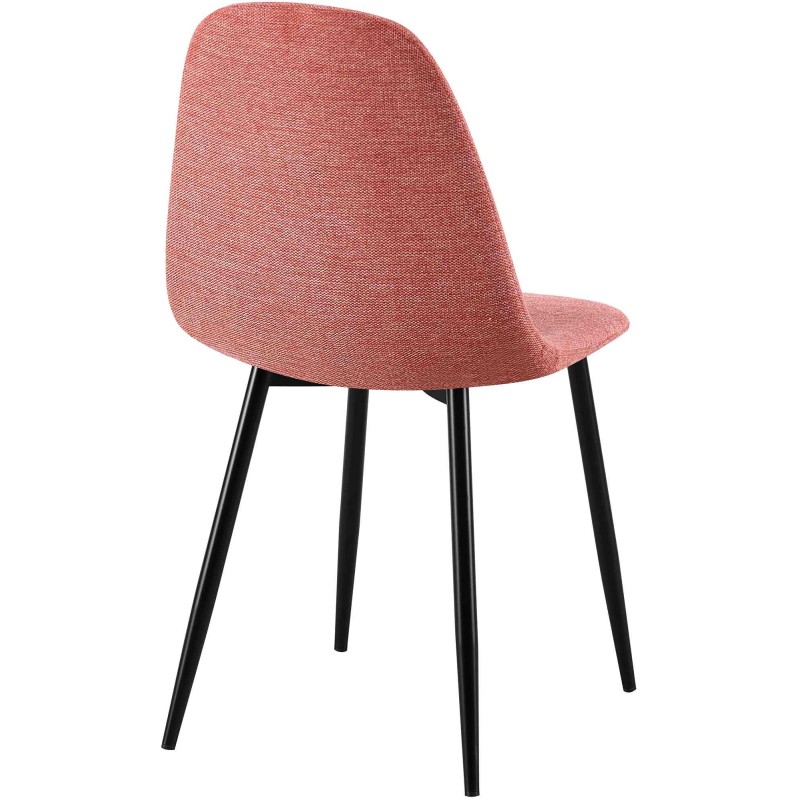 Juego de 4 sillas de comedor Napier en tela naranja