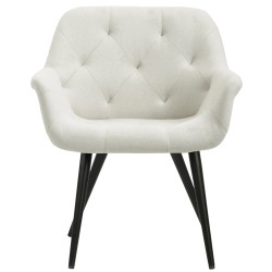 Silla de comedor Langford, tapizada en tela beige.