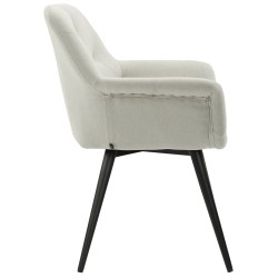 Silla de comedor Langford, tapizada en tela beige.