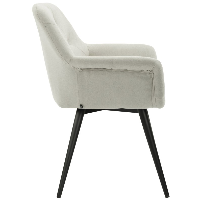 Silla de comedor Langford, tapizada en tela beige.