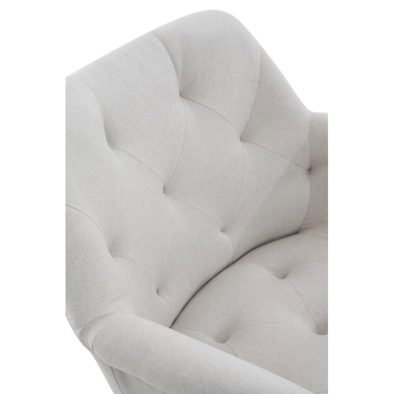 Silla de comedor Langford, tapizada en tela beige.