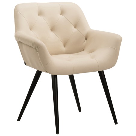 Silla de comedor Langford, piel sintética, color crema