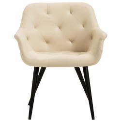 Silla de comedor Langford, piel sintética, color crema