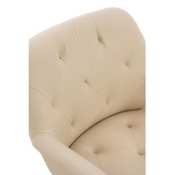 Silla de comedor Langford, piel sintética, color crema