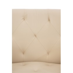 Silla de comedor Langford, piel sintética, color crema