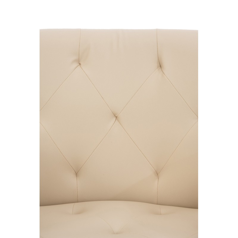 Silla de comedor Langford, piel sintética, color crema