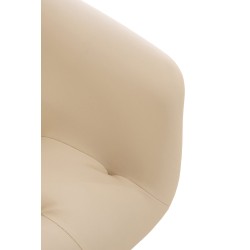 Silla de comedor Langford, piel sintética, color crema