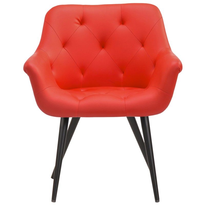 Silla de comedor Langford, imitación de cuero, roja