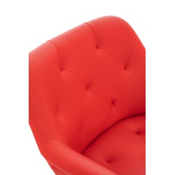 Silla de comedor Langford, imitación de cuero, roja