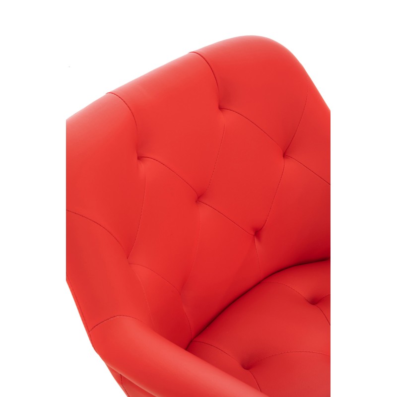 Silla de comedor Langford, imitación de cuero, roja